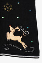 Vintage Black White Stag Reindeer Ugly Christmas Vest (1990s)