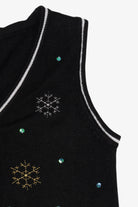 Vintage Black White Stag Reindeer Ugly Christmas Vest (1990s)