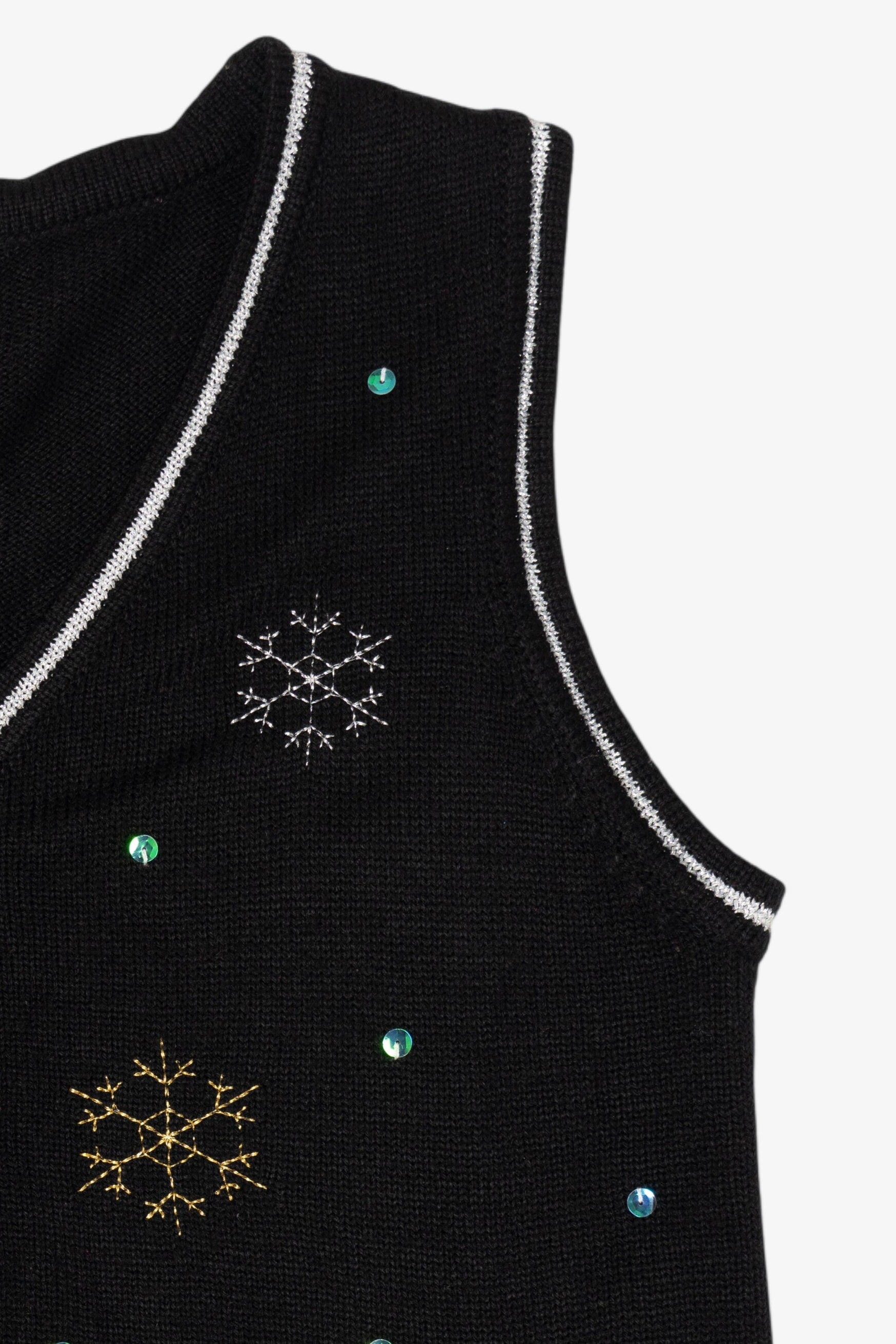 Vintage Black White Stag Reindeer Ugly Christmas Vest (1990s)