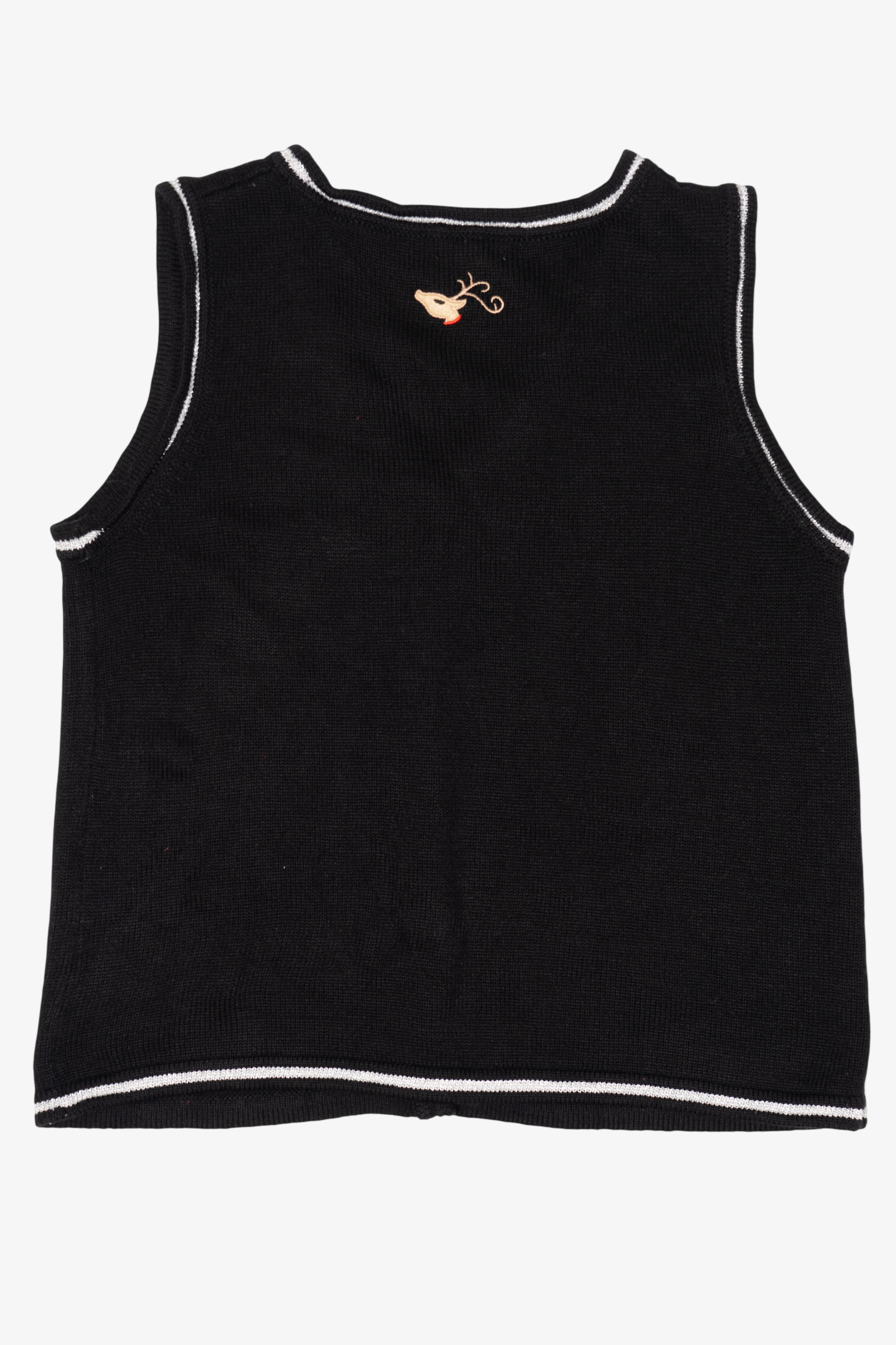 Vintage Black White Stag Reindeer Ugly Christmas Vest (1990s)