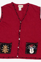 Vintage Red Coldwater Creek Ugly Christmas Vest (1990s)