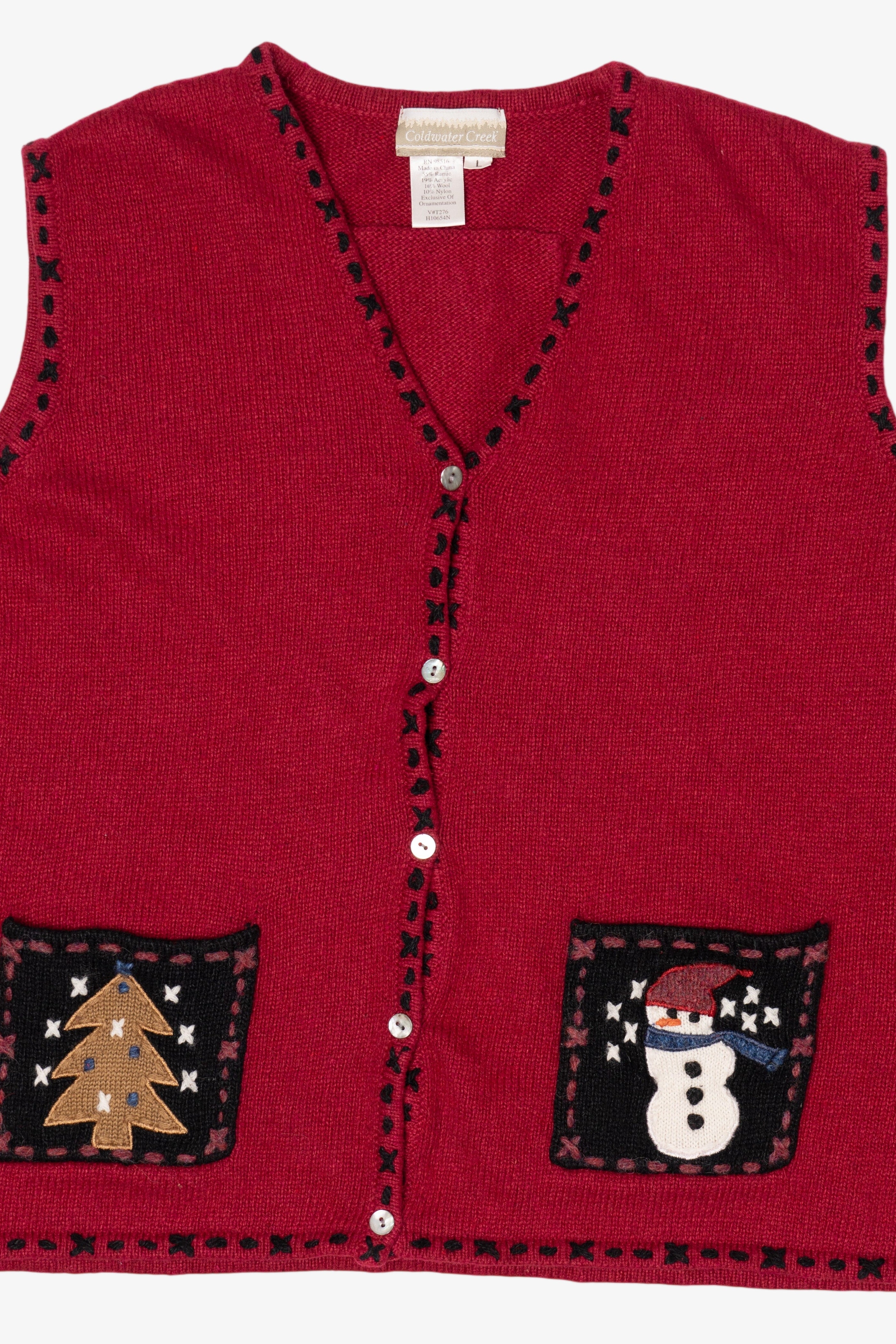 Vintage Red Coldwater Creek Ugly Christmas Vest (1990s)