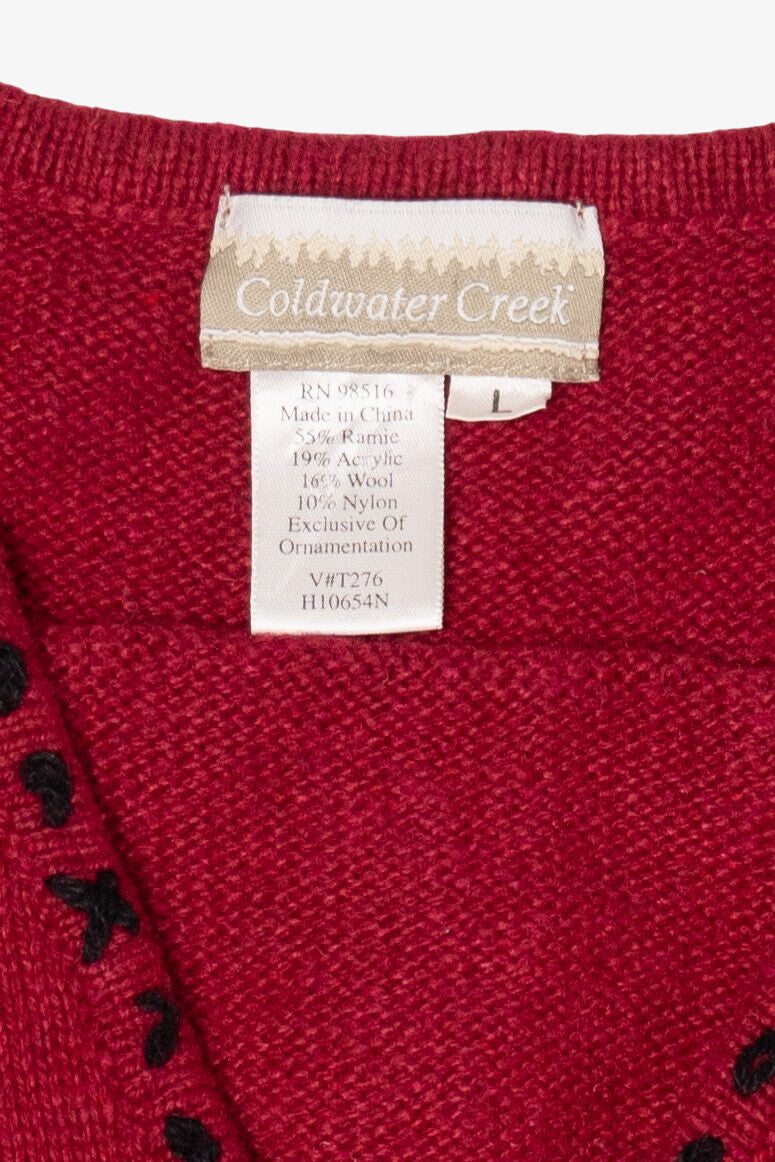 Vintage Red Coldwater Creek Ugly Christmas Vest (1990s)