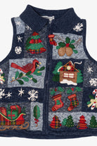 Vintage Blue Tiara International Ugly Christmas Vest (2000s)
