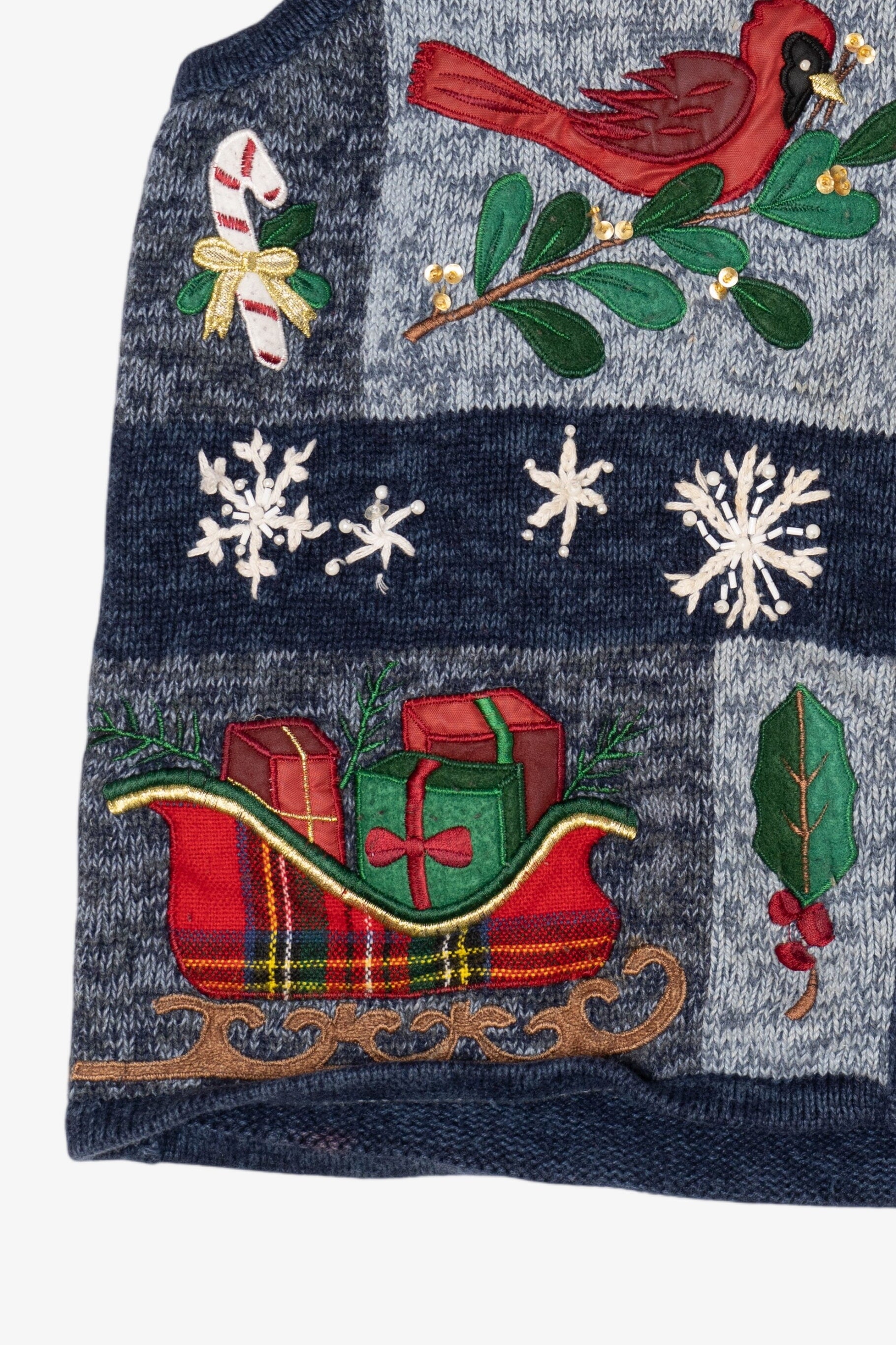 Vintage Blue Tiara International Ugly Christmas Vest (2000s)