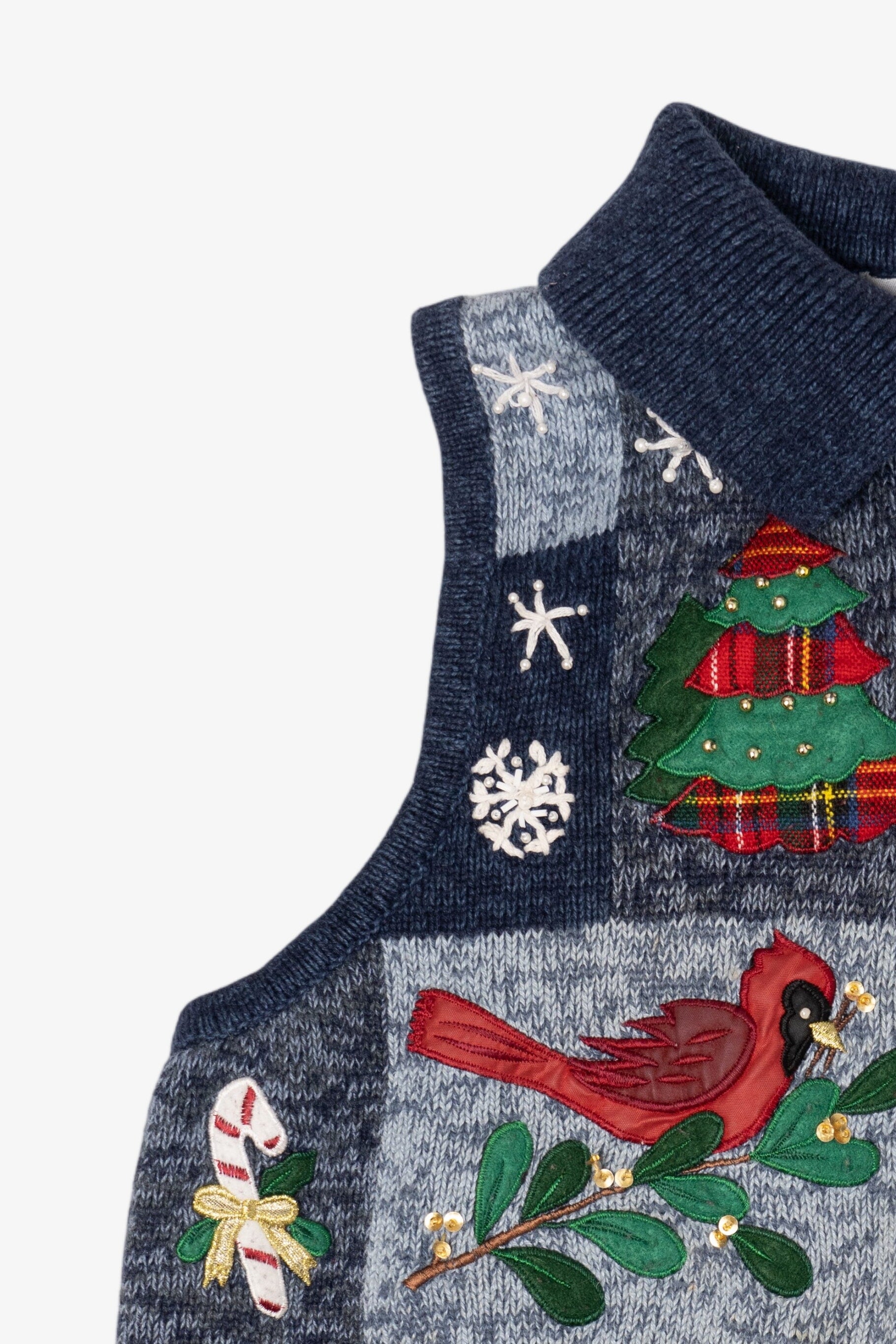 Vintage Blue Tiara International Ugly Christmas Vest (2000s)