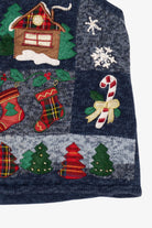 Vintage Blue Tiara International Ugly Christmas Vest (2000s)