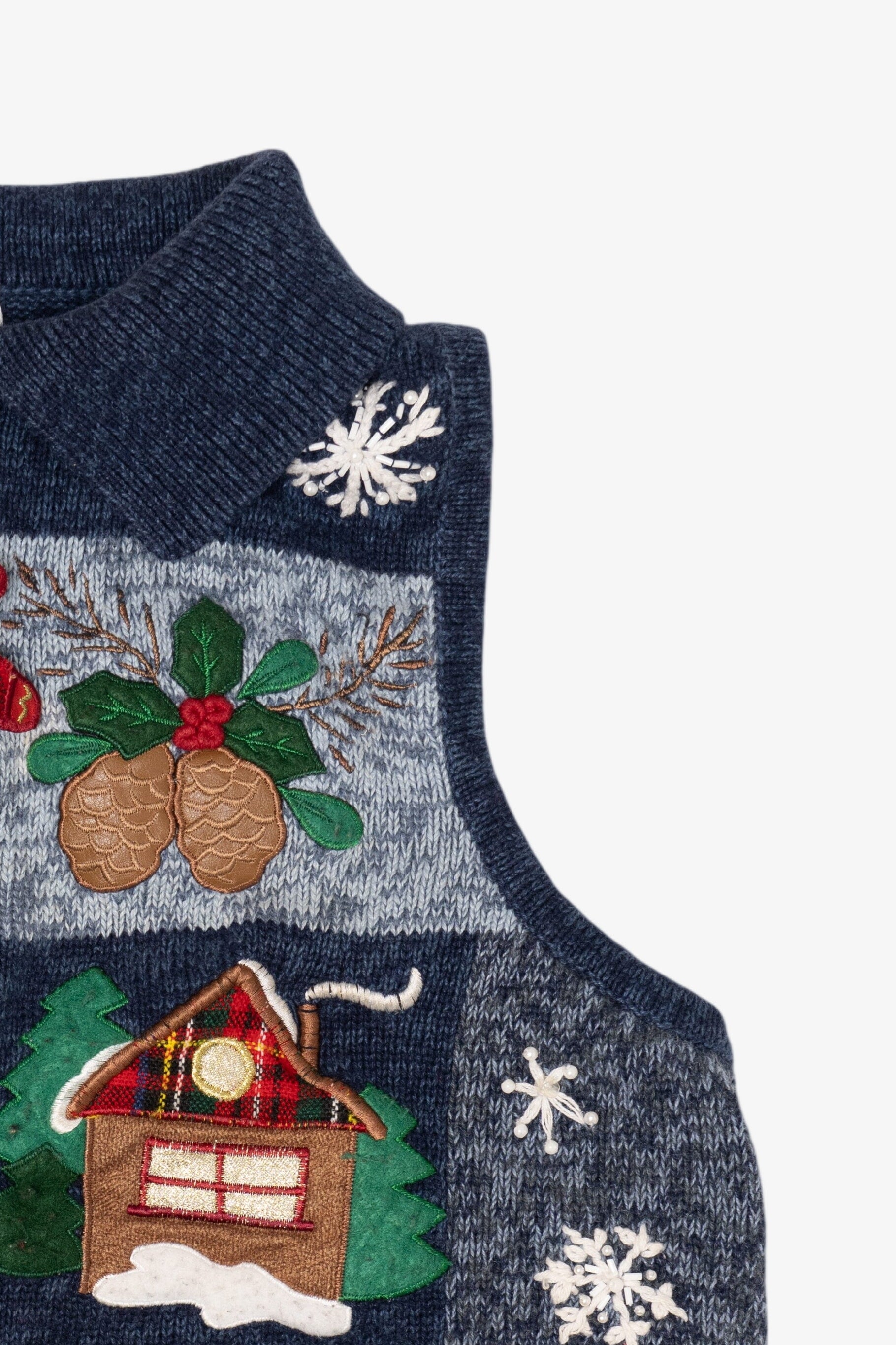 Vintage Blue Tiara International Ugly Christmas Vest (2000s)