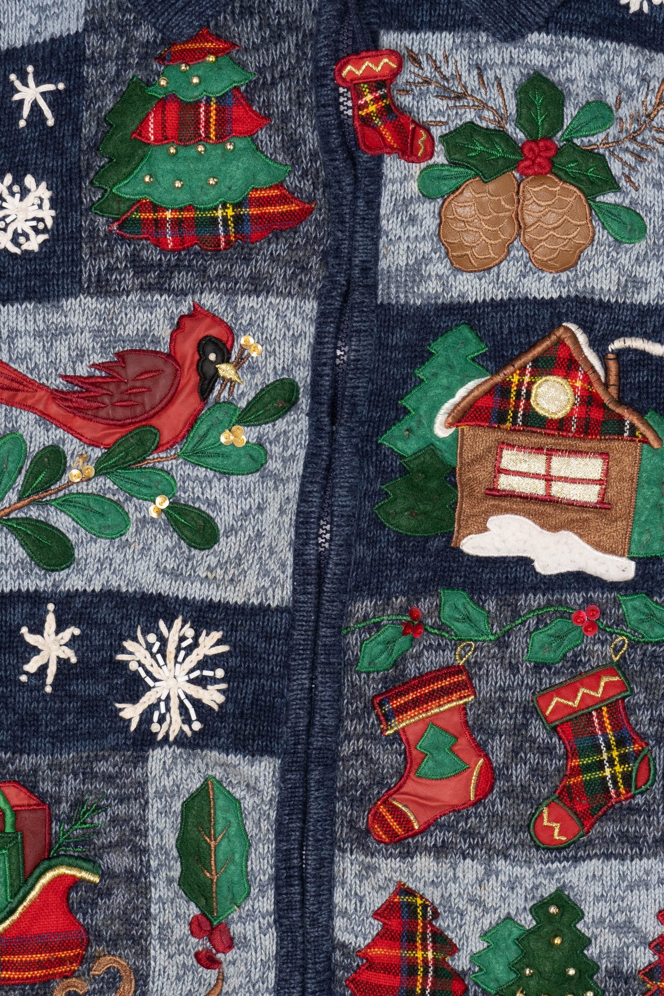 Vintage Blue Tiara International Ugly Christmas Vest (2000s)
