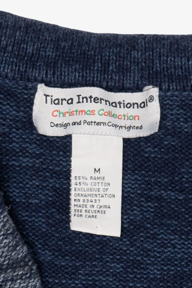 Vintage Blue Tiara International Ugly Christmas Vest (2000s)