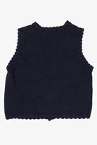 Vintage Navy Blue White Stag Teddy Bears Skiing Ugly Christmas Vest (1990s)