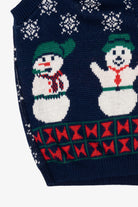 Vintage Navy Blue Cabin Creek Snowmen Ugly Christmas Vest (1990s)