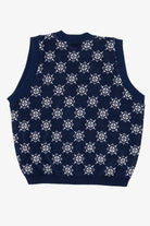 Vintage Navy Blue Cabin Creek Snowmen Ugly Christmas Vest (1990s)