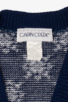 Vintage Navy Blue Cabin Creek Snowmen Ugly Christmas Vest (1990s)