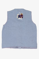 Vintage Light Blue White Stag Bears Ugly Christmas Vest (1990s)