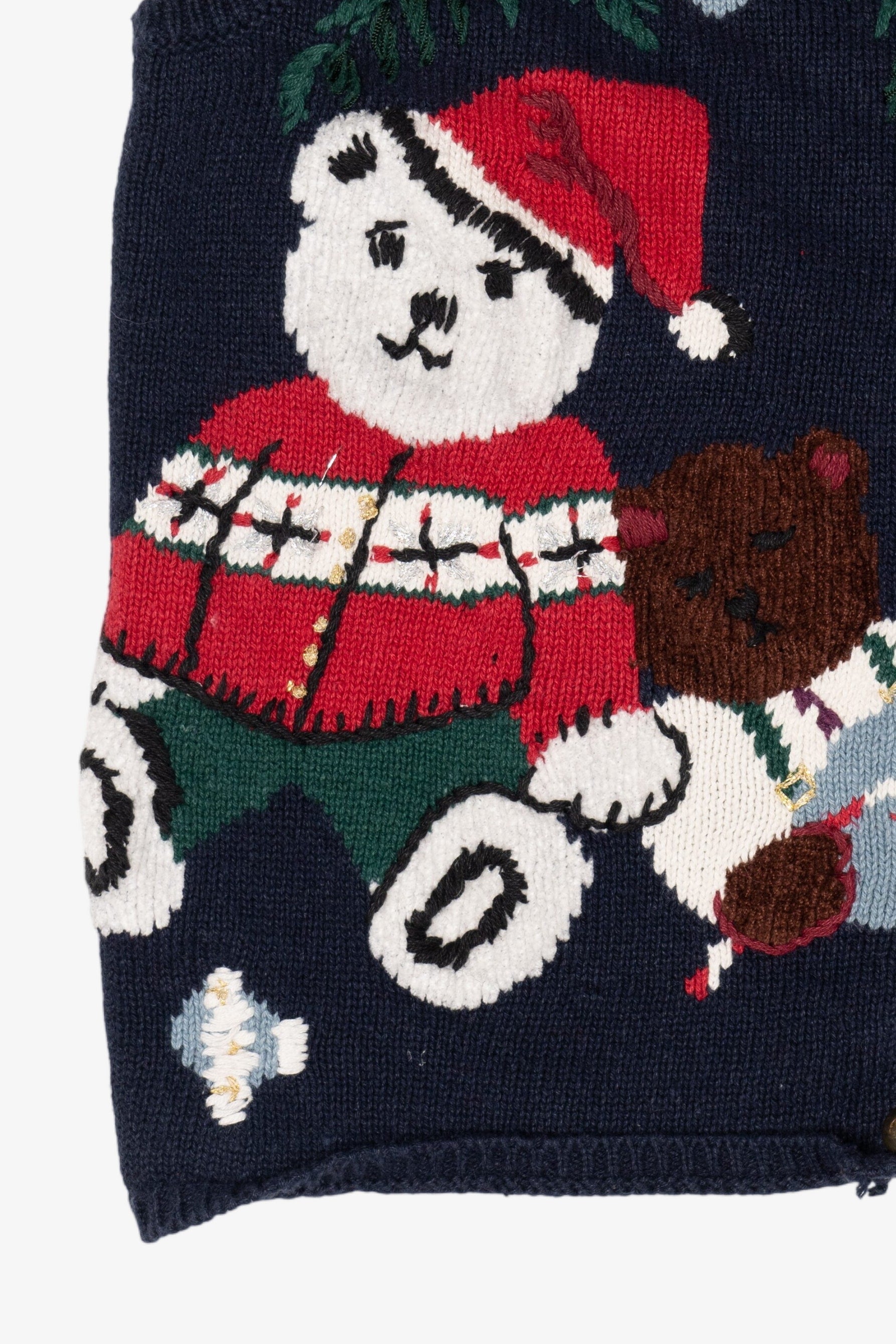 Vintage Navy Blue Capacity Presents Ugly Christmas Vest (1990s)
