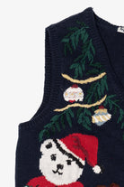 Vintage Navy Blue Capacity Presents Ugly Christmas Vest (1990s)