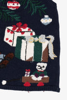 Vintage Navy Blue Capacity Presents Ugly Christmas Vest (1990s)