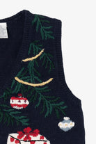 Vintage Navy Blue Capacity Presents Ugly Christmas Vest (1990s)