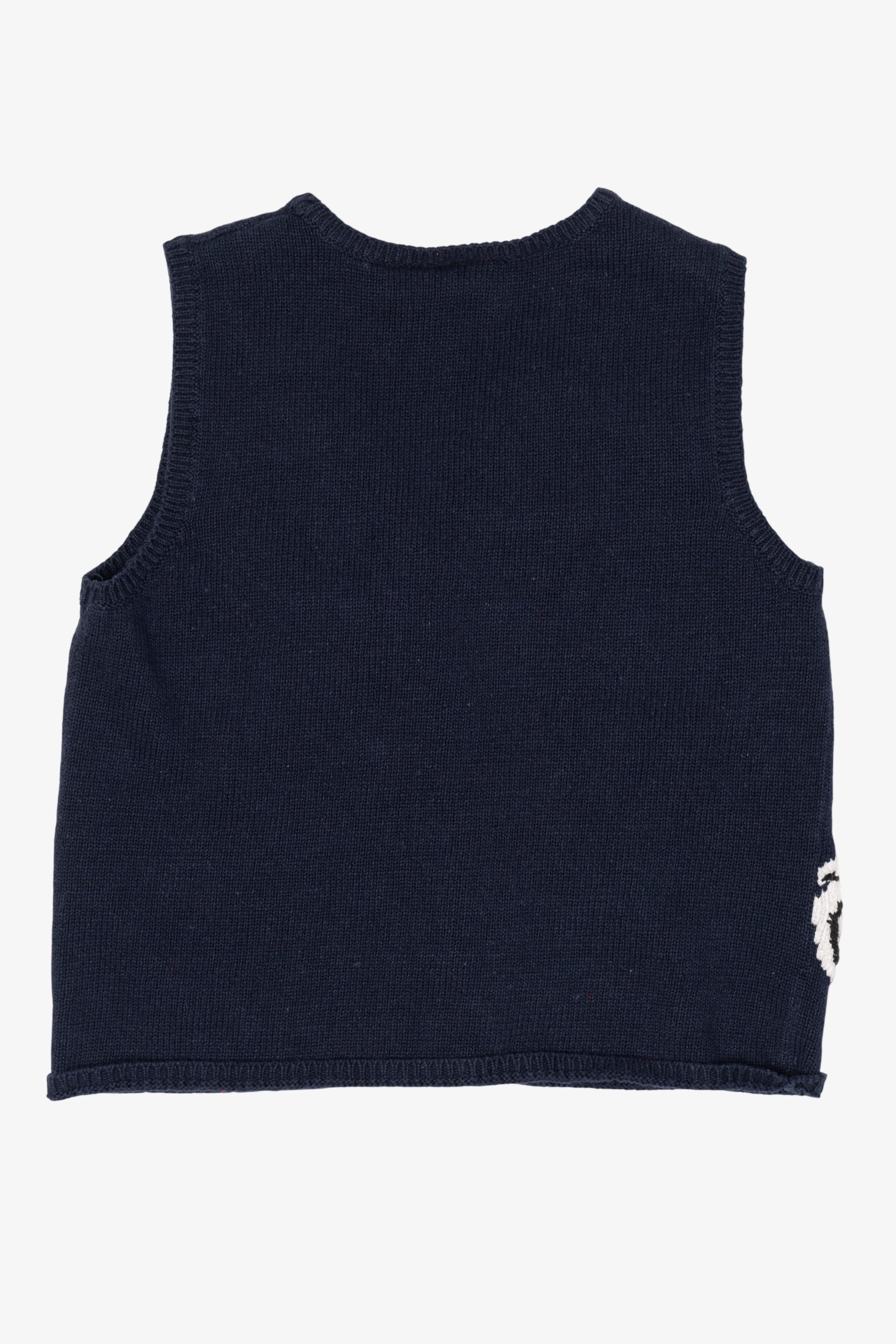 Vintage Navy Blue Capacity Presents Ugly Christmas Vest (1990s)