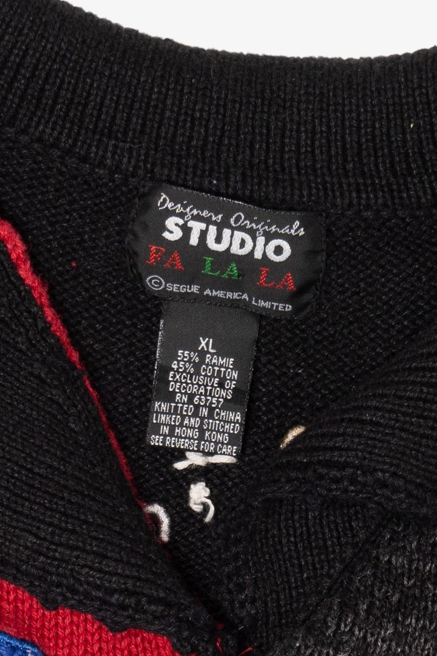 Vintage Black Designers Originals Studio Ugly Christmas Vest (1990s)