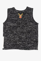 Vintage Dark Gray Holiday Time Reindeer Ugly Christmas Vest (1990s)