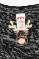 Vintage Dark Gray Holiday Time Reindeer Ugly Christmas Vest (1990s)