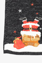 Vintage Holiday Time Santa In Chimney Ugly Christmas Sweater (1990s)