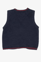 Vintage Navy Blue White Stag Choir Bears Ugly Christmas Vest (1990s)
