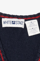 Vintage Navy Blue White Stag Choir Bears Ugly Christmas Vest (1990s)