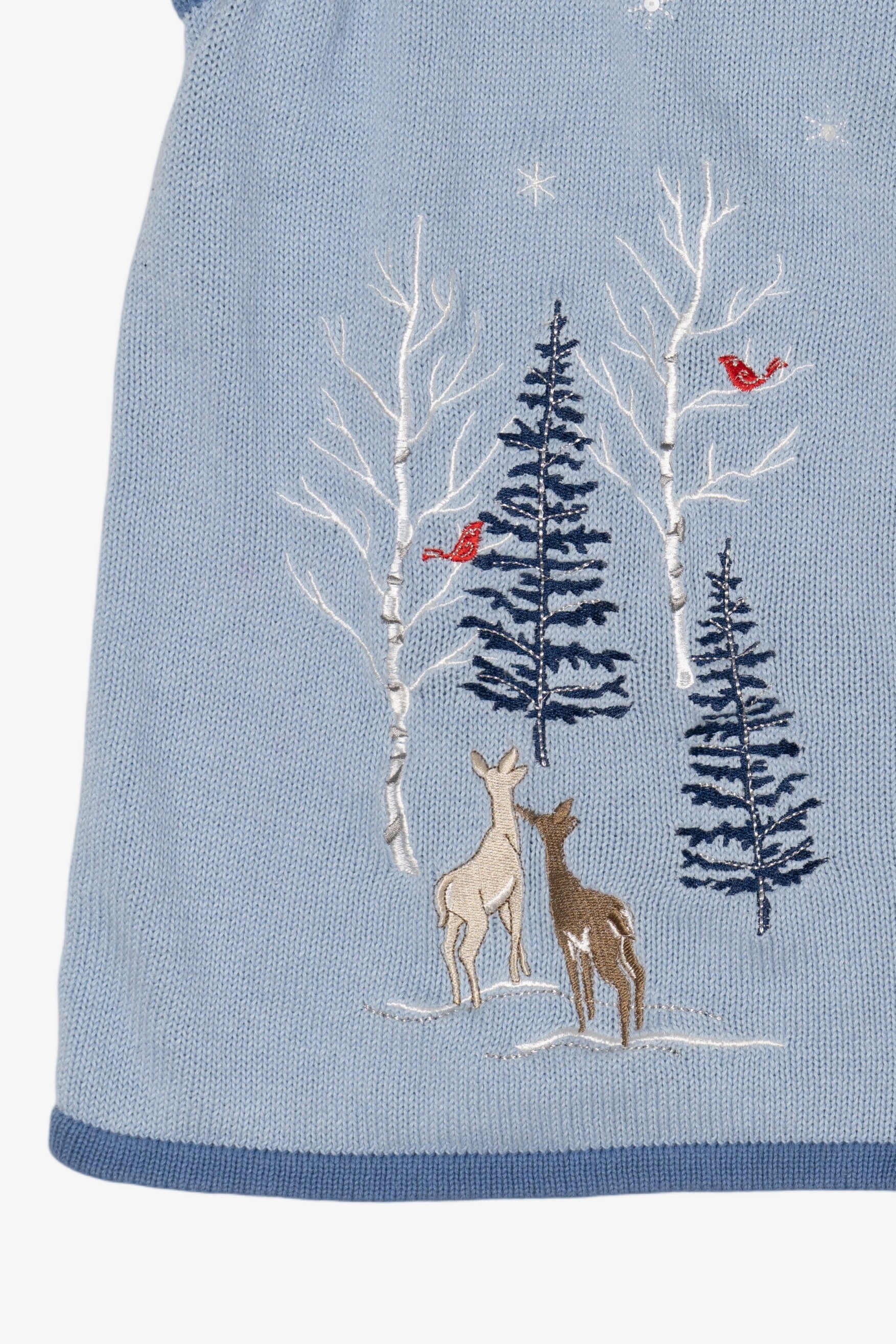 Vintage Light Blue Winter Woods Blair Ugly Christmas Vest (1990s)
