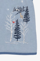Vintage Light Blue Winter Woods Blair Ugly Christmas Vest (1990s)
