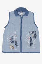 Vintage Light Blue Winter Woods Blair Ugly Christmas Vest (1990s)