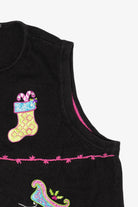 Vintage Black Merry & Bright Ugly Christmas Vest (1990s)