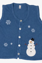 Vintage Blue Holiday Faire Snowman Ugly Christmas Vest (2000s)