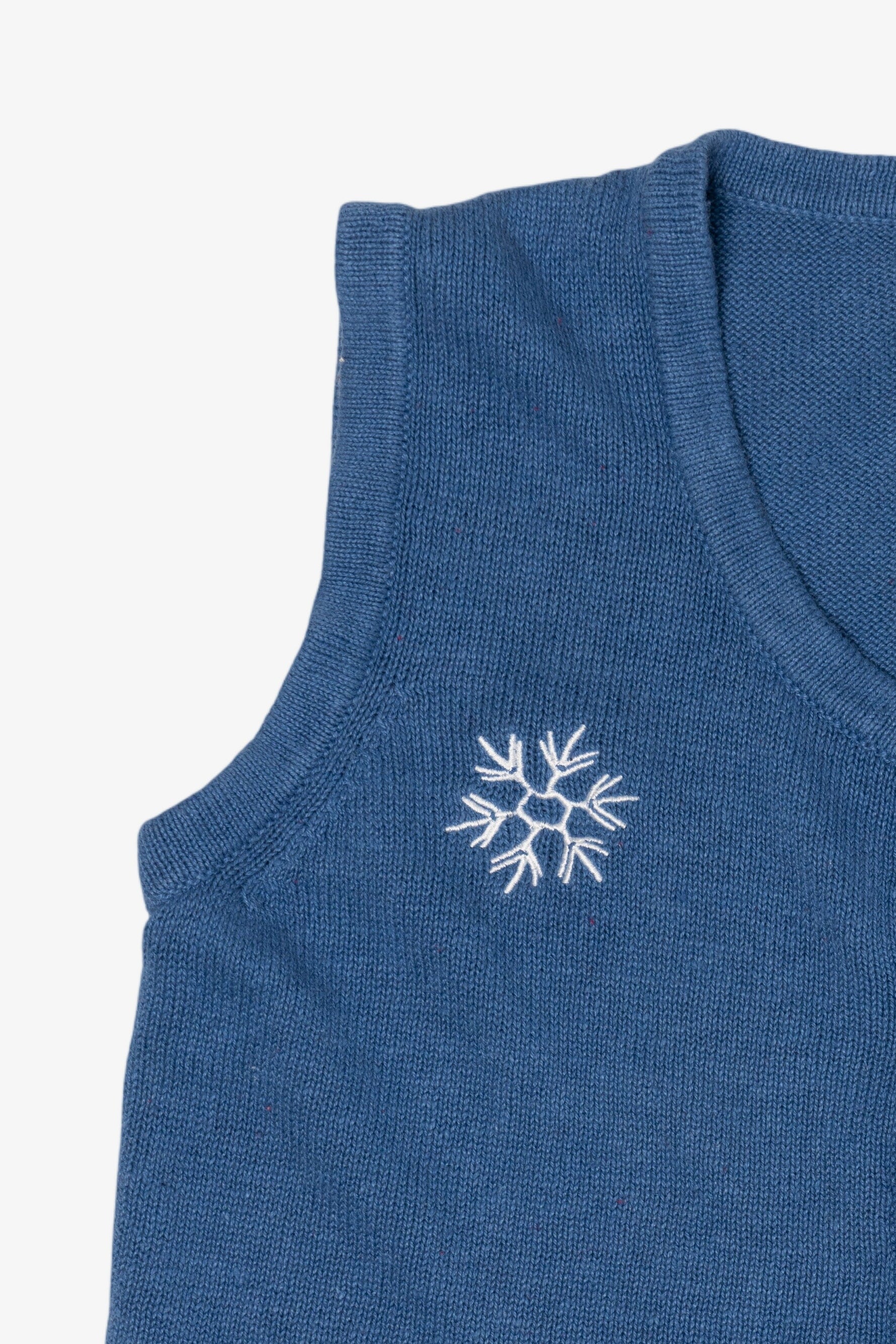 Vintage Blue Holiday Faire Snowman Ugly Christmas Vest (2000s)