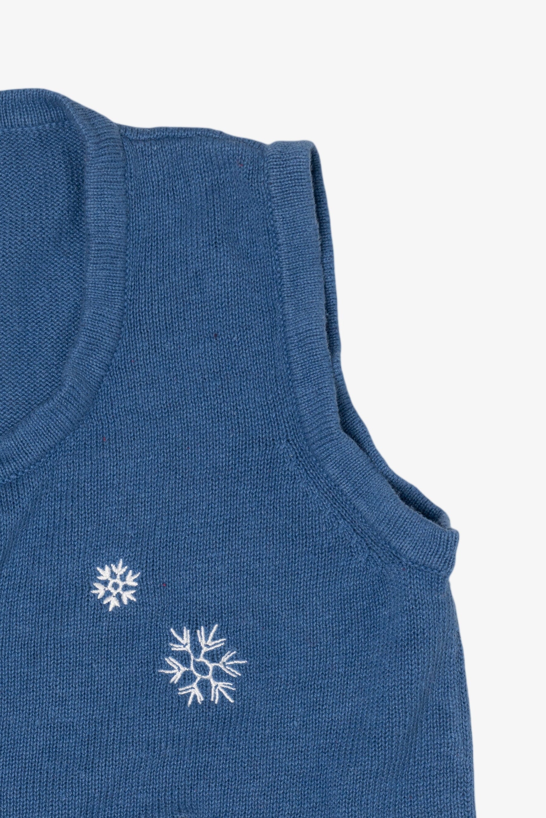Vintage Blue Holiday Faire Snowman Ugly Christmas Vest (2000s)
