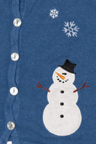 Vintage Blue Holiday Faire Snowman Ugly Christmas Vest (2000s)