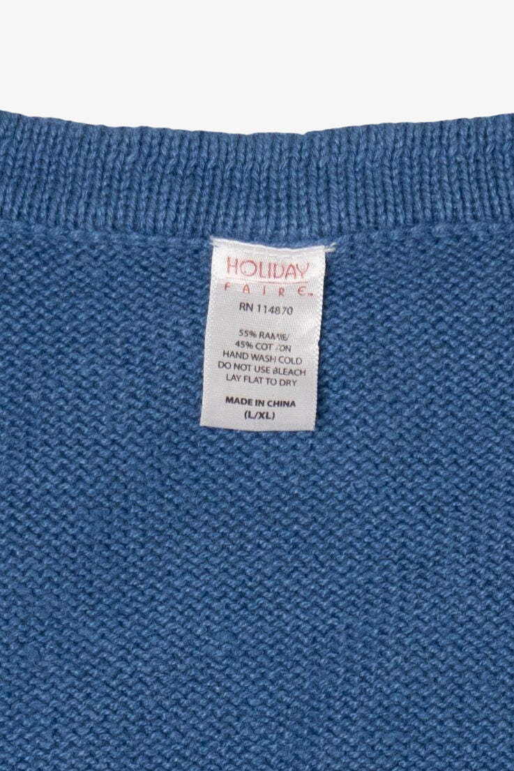 Vintage Blue Holiday Faire Snowman Ugly Christmas Vest (2000s)