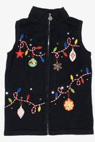 Vintage Black Nouveaux Ornaments Ugly Christmas Vest (1990s)