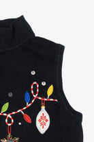 Vintage Black Nouveaux Ornaments Ugly Christmas Vest (1990s)