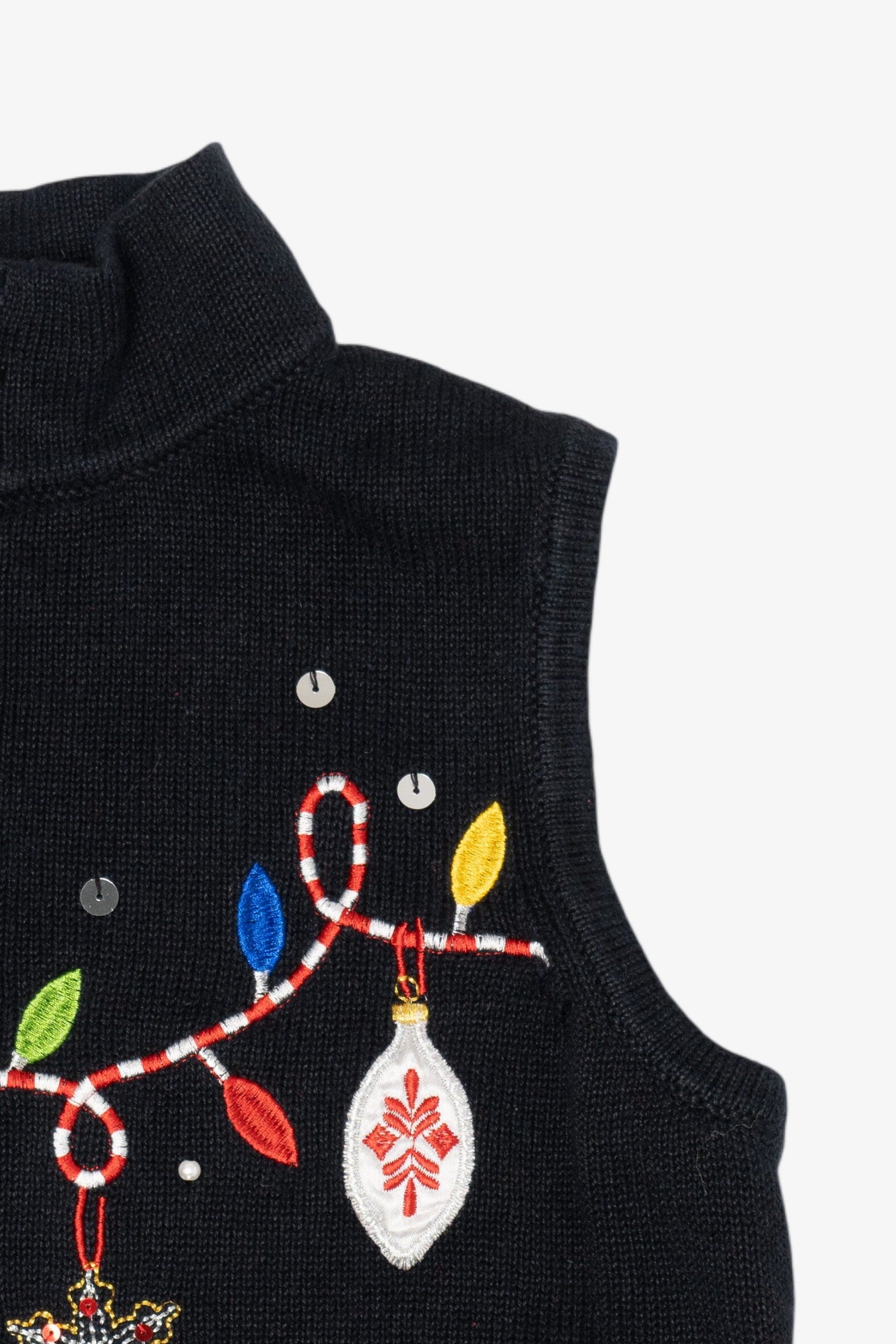 Vintage Black Nouveaux Ornaments Ugly Christmas Vest (1990s)
