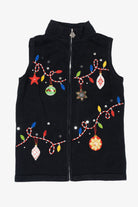 Vintage Black Nouveaux Ornaments Ugly Christmas Vest (1990s)