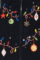 Vintage Black Nouveaux Ornaments Ugly Christmas Vest (1990s)