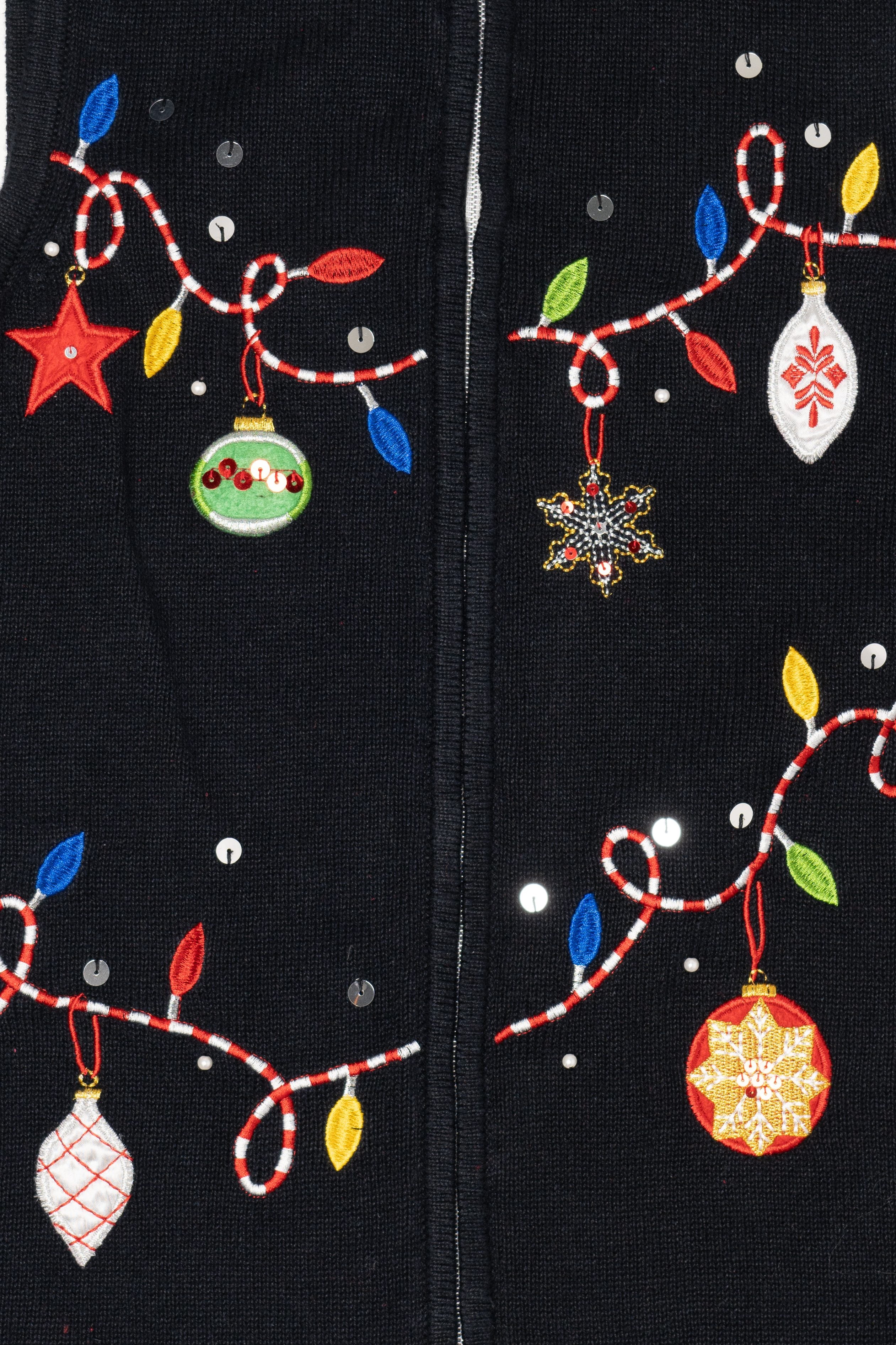Vintage Black Nouveaux Ornaments Ugly Christmas Vest (1990s)