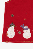 Vintage Red Christopher & Banks Snowmen Ugly Christmas Vest (1990s)