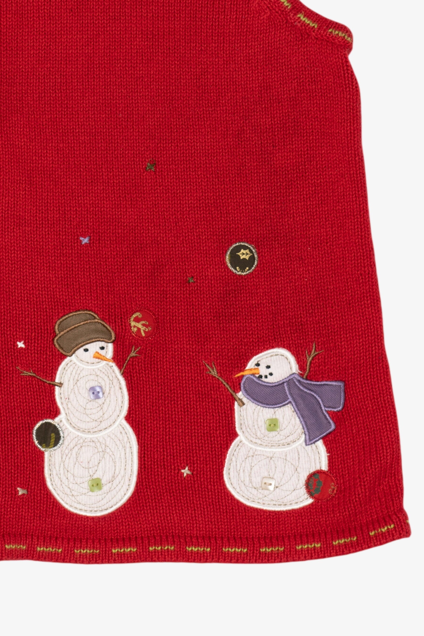 Vintage Red Christopher & Banks Snowmen Ugly Christmas Vest (1990s)
