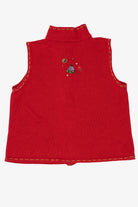 Vintage Red Christopher & Banks Snowmen Ugly Christmas Vest (1990s)