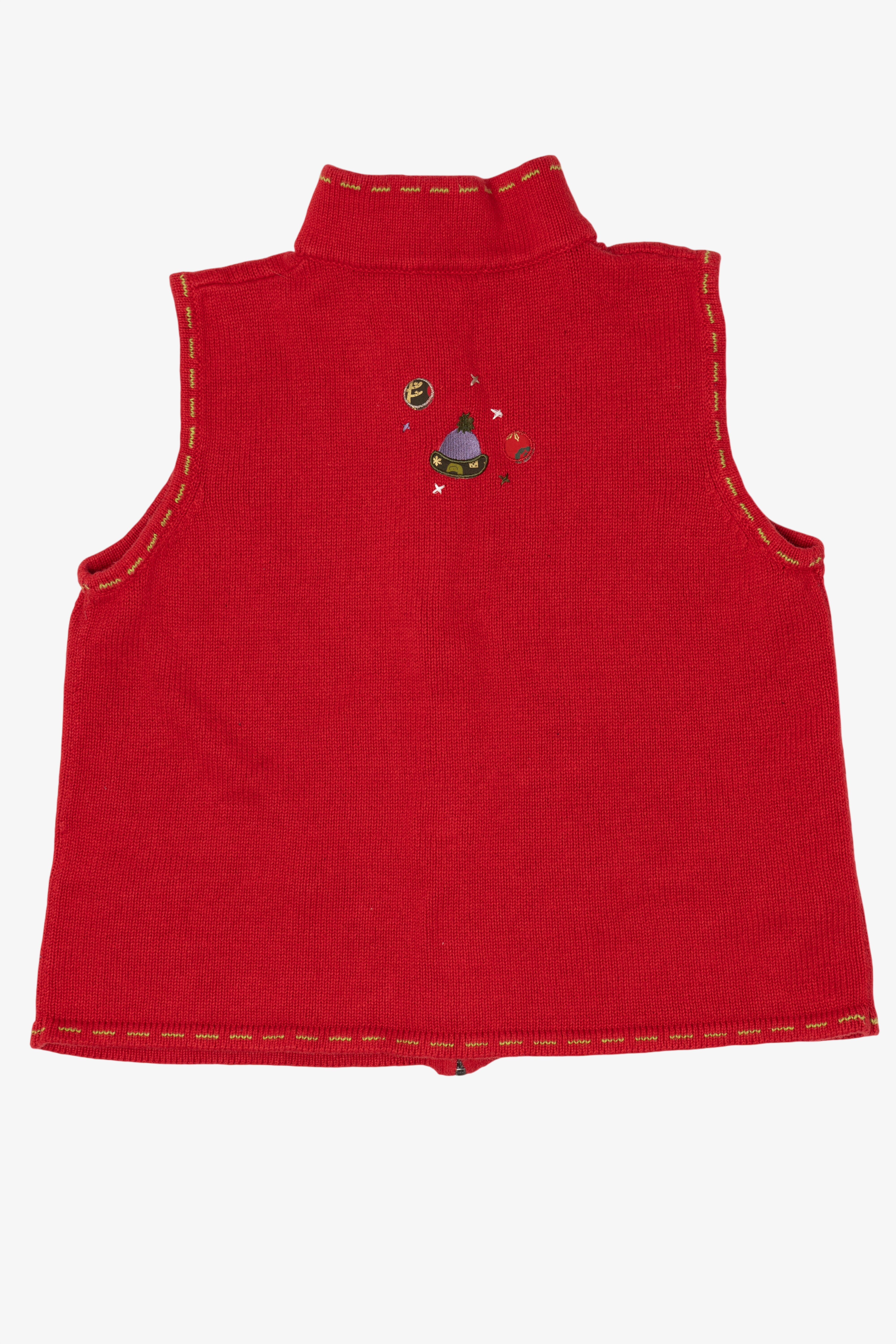 Vintage Red Christopher & Banks Snowmen Ugly Christmas Vest (1990s)
