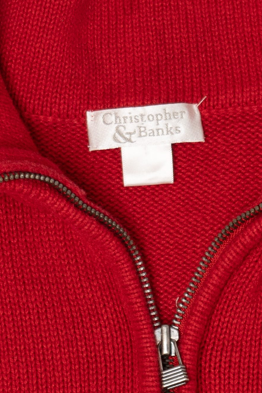 Vintage Red Christopher & Banks Snowmen Ugly Christmas Vest (1990s)